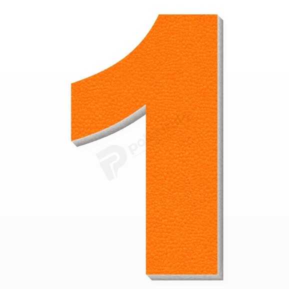 Numero 1 in polistirolo - Arial - Arancione