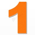 Numero 1 in polistirolo - Arial - Arancione