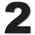 Numero 2 in polistirolo - Arial - Nero