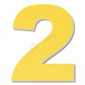 Numero 2 in polistirolo - Arial - Giallo