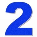 Numero 2 in polistirolo - Arial - Blu
