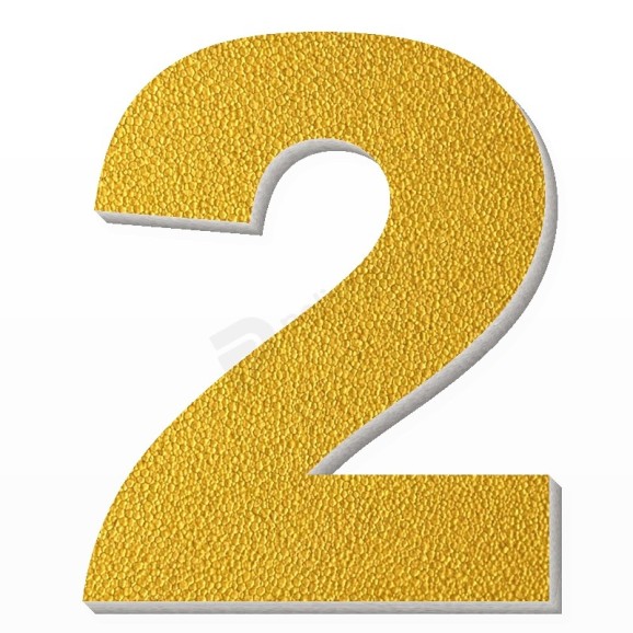 Numero 2 in polistirolo - Arial - Oro