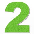 Numero 2 in polistirolo - Arial - Verde