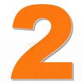 Numero 2 in polistirolo - Arial - Arancione