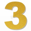 Numero 3 in polistirolo - Arial - Oro