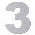 Numero 3 in polistirolo - Arial - Argento