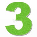 Numero 3 in polistirolo - Arial - Verde