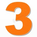 Numero 3 in polistirolo - Arial - Arancione