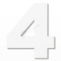 Numero 4 in polistirolo - Arial - Bianco