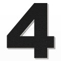 Numero 4 in polistirolo - Arial - Nero