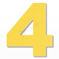Numero 4 in polistirolo - Arial - Giallo