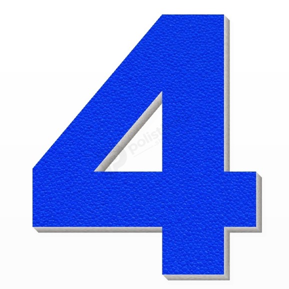 Numero 4 in polistirolo - Arial - Blu