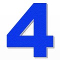 Numero 4 in polistirolo - Arial - Blu