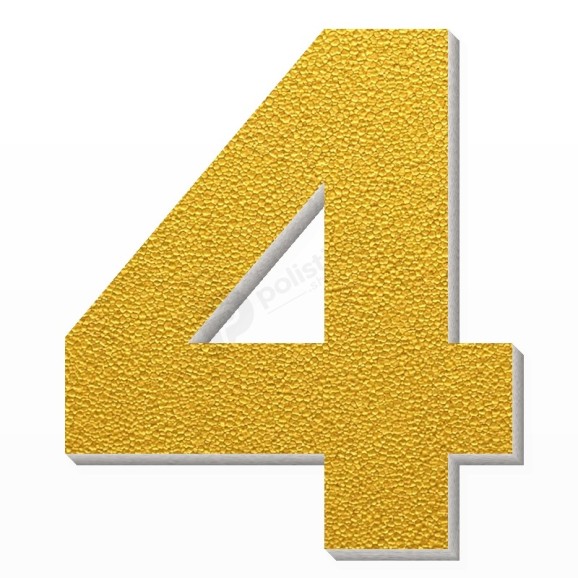 Numero 4 in polistirolo - Arial - Oro