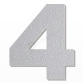 Numero 4 in polistirolo - Arial - Argento