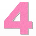 Numero 4 in polistirolo - Arial - Rosa