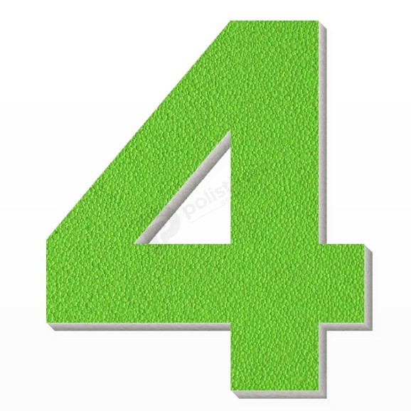 Numero 4 in polistirolo - Arial - Verde