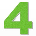 Numero 4 in polistirolo - Arial - Verde