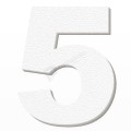 Numero 5 in polistirolo - Arial - Bianco