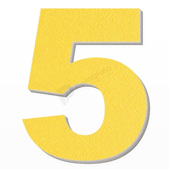 Numero 5 in polistirolo - Arial - Giallo