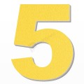 Numero 5 in polistirolo - Arial - Giallo