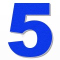 Numero 5 in polistirolo - Arial - Blu