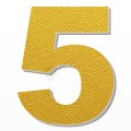 Numero 5 in polistirolo - Arial - Oro