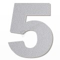 Numero 5 in polistirolo - Arial - Argento