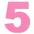 Numero 5 in polistirolo - Arial - Rosa