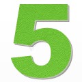 Numero 5 in polistirolo - Arial - Verde