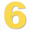 Numero 6 in polistirolo - Arial - Giallo