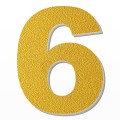 Numero 6 in polistirolo - Arial - Oro