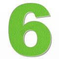 Numero 6 in polistirolo - Arial - Verde