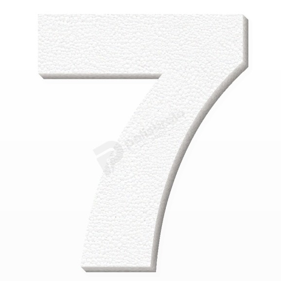 Numero 7 in polistirolo - Arial - Bianco