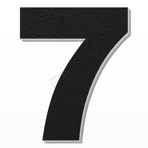 Numero 7 in polistirolo - Arial - Nero