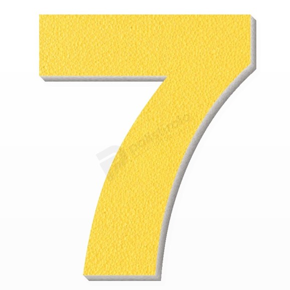 Numero 7 in polistirolo - Arial - Giallo
