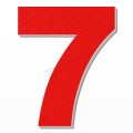 Numero 7 in polistirolo - Arial - Rosso