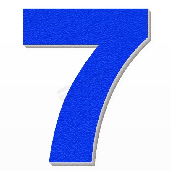 Numero 7 in polistirolo - Arial - Blu