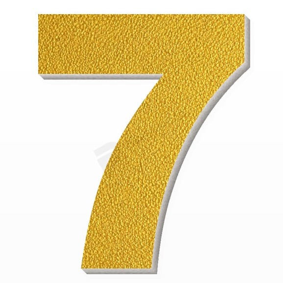 Numero 7 in polistirolo - Arial - Oro