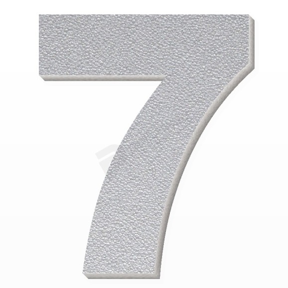 Numero 7 in polistirolo - Arial - Argento