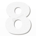 Numero 8 in polistirolo - Arial - Bianco