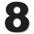 Numero 8 in polistirolo - Arial - Nero