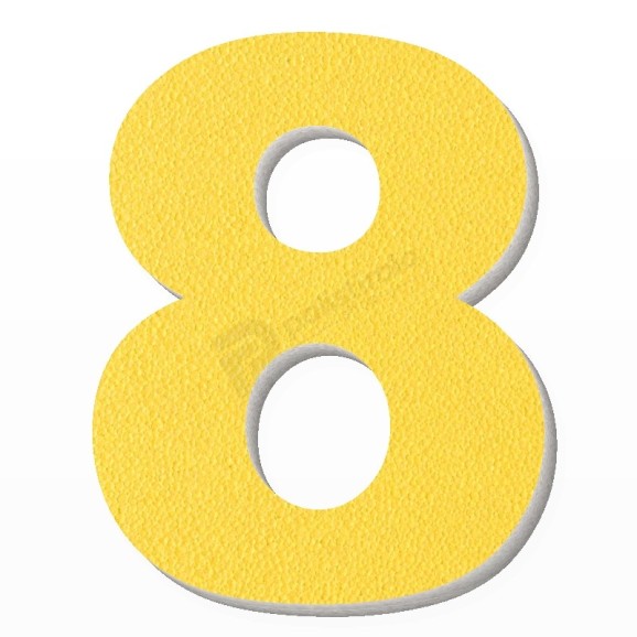 Numero 8 in polistirolo - Arial - Giallo