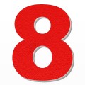 Numero 8 in polistirolo - Arial - Rosso