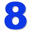 Numero 8 in polistirolo - Arial - Blu