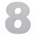 Numero 8 in polistirolo - Arial - Argento