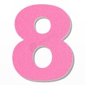 Numero 8 in polistirolo - Arial - Rosa