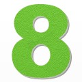 Numero 8 in polistirolo - Arial - Verde