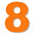 Numero 8 in polistirolo - Arial - Arancione