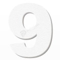 Numero 9 in polistirolo - Arial - Bianco
